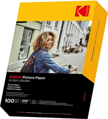 Image de Papier Photo Brillant KODAK 10x15cm 230g/m² 100 Feuilles