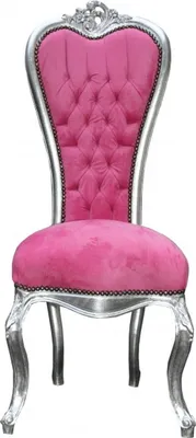 Obrázok produktu pre Casa Padrino Barokové trónové kreslo Queen Anne Pink /Silver - kreslo s vysokým operadlom