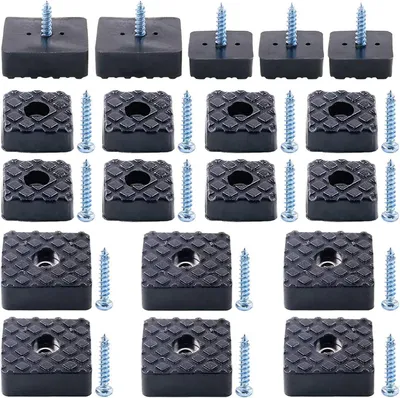 Produktbild von Möbelbeine Quadrat mit Schrauben, Stuhlkappen und Schutzpads, 22 mm und 30 mm, schwarz, 80 Stück