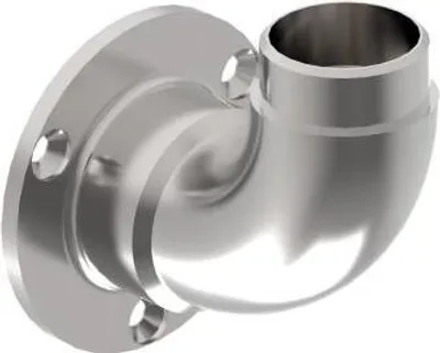 Produktbild von Sellon24® Wandanker Ø 85 mm gebogen Wandflansch für 42,4 x 2,0 mm, V2A matt gebürstet S24U-0507-242