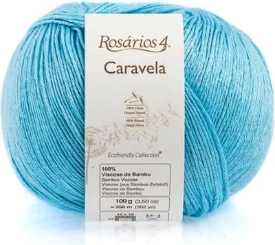 Produktbild von Rosarios 4 Caravela Bambusgarn 100g, Weich & Atmungsaktiv, Türkisblau für Sommermode