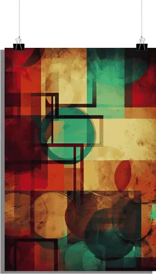 Produktbild von Vintage Poster - Abstraktes Poster - 51x71cm - Perfekt zum Einrahmen