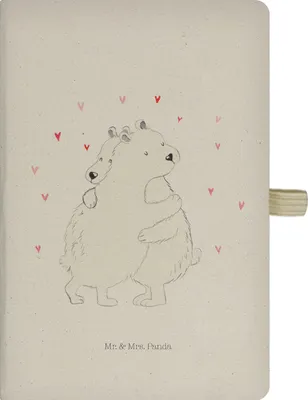 Produktbild von Mr. & Mrs. Panda Tagebuch Eisbär Umarmen - Transparent - Geschenk, Reisetagebuch, Skizzenbuch, Schreibheft, Journal, notizbuch, Lustige Sprüche