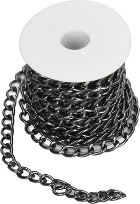 Produktbild von Aluminiumkette, 5 Meter, Schwarz, DIY-Herstellung, eleganter Stil, praktische Aufbewahrungskette für Schmuck
