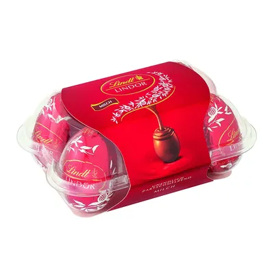 Image de Lindt Lindor Boîte d'œufs au lait Œufs de Pâques Coffret cadeau de six 168 g