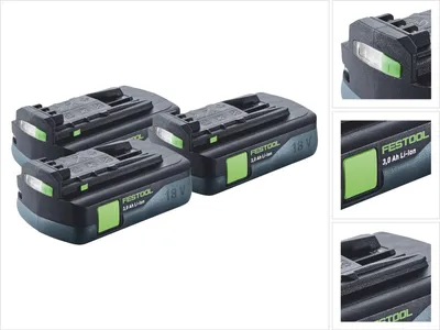 Produktbild von Festool Akku Set 3x BP 18 Li 3,0 C Akku 18 V 3,0 Ah / 3000 mAh Li-Ion ( 3x 577658 ) mit Ladestandanzeige