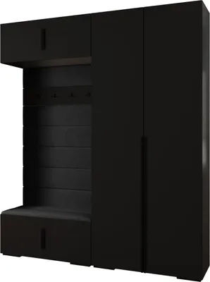 Produktbild von MEBLE KRYSPOL Inova 1 Möbelset Garderobe, 236,7x200x47cm - Schwarz, Manila 18, Schwarz