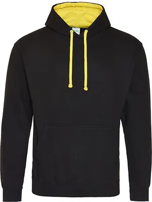 Produktbild von Just Hoods JH003 | Varsity Herren Hoodie / Kaputzenpullover - Farbe: Jet Black/Sun Yellow - Größe: XL