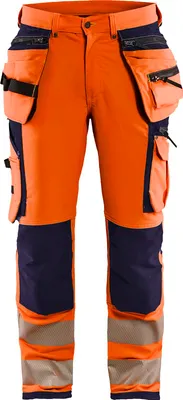 Produktbild von Blakläder High Vis Arbeitshose 4-Wege-Stretch 1997, Farbe:High Vis Orange/Marineblau, Größe:C156