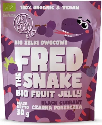 ŻELKI CZARNA PORZECZKA BEZ ŻELATYNY BIO 30 g - DIET-FOOD (FRED THE SNAKE)