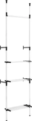 Produktbild von vidaXL Teleskop-Garderobe mit Stangen und Regal Aluminium
