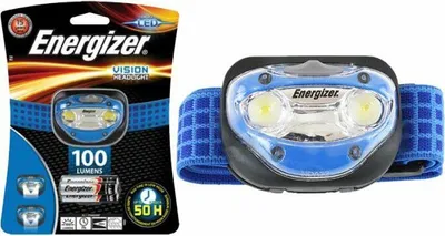 Zdjęcie produktu dla Energizer Vision, Latarka czołowa, Czarny, Niebieski, Przezroczysty, 1 m, CE, LED, 2 lamp(y)