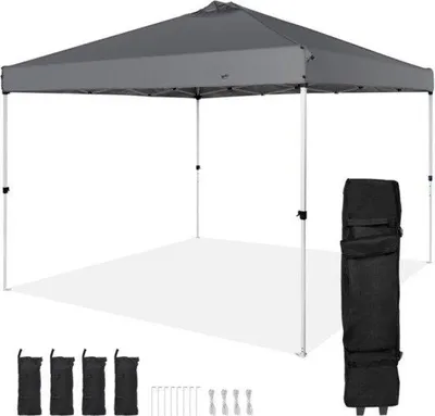 Image de Pavillon de jardin - 305 x 305 x 320 cm - Abri de jardin - repliable - sac de transport inclus - Tente de réception - 6 à 8 personnes - Tente de voyage - Abri repliable