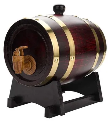 Image de Bouteille en bois de chêne de 5 litres personnalisable avec distributeur - Idéale pour les événements - Réduit le gaspillage