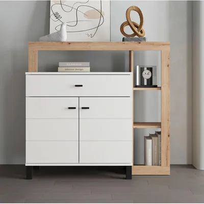 Immagine prodotto di Banos - Credenza, 106x35x101h cm Bianco, un Cassetto