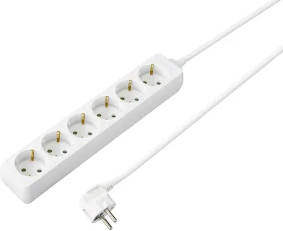 Produktbild von Sygonix SY-4890994 Steckdosenleiste 6fach Weiß Schutzkontakt 1 St.