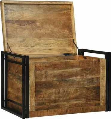 Produktbild von vidaXL Aufbewahrungsbox mit Speicher 80 x 50 x 50 cm Raues Mangoholz