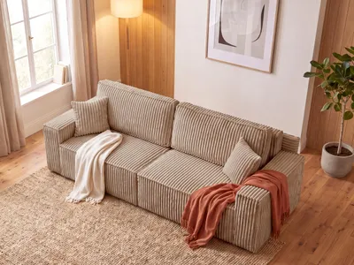 Produktbild von BroMARKT Sofa mit Schlaffunktion BELIO 200x138 cm Couch mit Bettkasten Braun