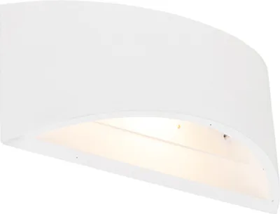 Zdjęcie produktu dla QAZQA - Nowoczesna lampa ścienna biała 20cm z efektem świetlnym - Tum I Salon I Sypialnia - Okrągła gipsowa - LED odpowiednia G9