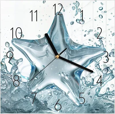 Produktbild von Wanduhr aus Glas mit Motiv Sternspritzer- 30 x 30 cm - inkl. Aufhängesystem