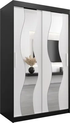 Produktbild von Kleiderschrank, Schiebetürenschrank Schlafzimmer, Schrank mit Spiegel SEWILLA 120 cm