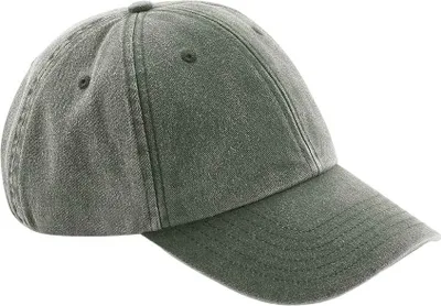 Immagine prodotto di Berretto da baseball vintage a basso profilo Beechfield PC3932 (taglia unica) (verde oliva classico)