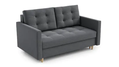 Produktbild von AX LIVING Spaxton 2 Sitzer Sofa Klein 155 cm Dunkelgrau mit Schlaffunktion