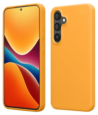 Produktbild von kwmobile Handyhülle für Samsung Galaxy S25 Hülle - Case Silikon - Kabelloses Laden - Schutzhülle Cover in Fruity Orange