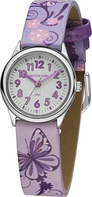 Produktbild von Jacques Farel HCC435 Schmetterling Uhr Mädchen Kinderuhr Lederarmband