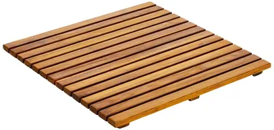 Image de Tapis de douche de 50 cm, en bois d'acacia, antidérapant, pour salle de bain