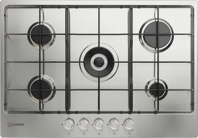 Zdjęcie produktu dla Indesit THP 752 W/IX/I 1, Stal nierdzewna, Wbudowany, 75 cm, Gaz, Stal nierdzewna, 5 stref(y)