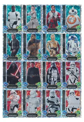 Produktbild von FAMOV4 - Spar 1B - ALLE 16 Rainbow-Karten - Star Wars Force Attax - Movie Cards Serie 4