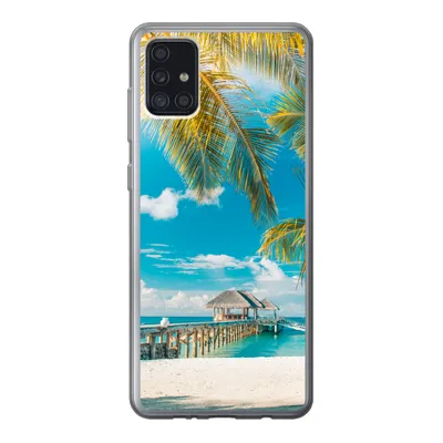 Produktbild von MuchoWow® Handyhülle Schutzhülle Hülle für Samsung Galaxy A52 5G Tropisch - Strand - Palme Silikon Softcase Handy Hülle - Umschlag