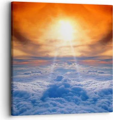 Produktbild von Bild auf Leinwand - Leinwandbild - Himmel Wolken Sonnenstrahlen - 30x30cm - Wand Bild - Wanddeko - Leinwanddruck - Bilder - Kunstdruck - Wanddekoration - Leinwand bilder - Wandkunst - AC30x30-0343