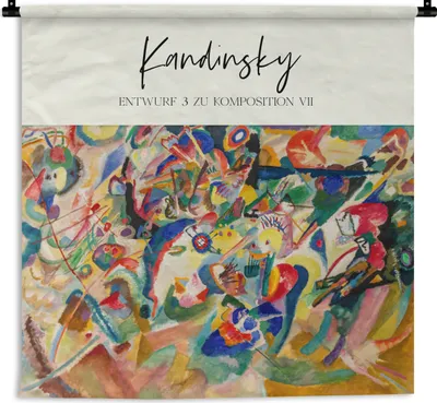 Produktbild von MuchoWow® Wandteppich Wandbehang Malerei - Kandinsky - Alte Meister 150x150 cm Tapisserie Dekoration Wandtuch - Wohnaccessoires - Modernes