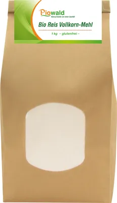Produktbild von Piowald Reis Vollkorn Mehl - 1 kg, glutenfrei
