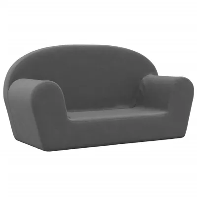 Produktbild von vidaXL Kindersofa 2-Sitzer Anthrazit Weich Plüsch