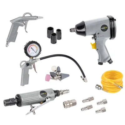 Produktbild von Powerplus Powair0021 Pneumatisches Werkzeugset 25 Stücke Silber One Size / EU Plug Silber One Size