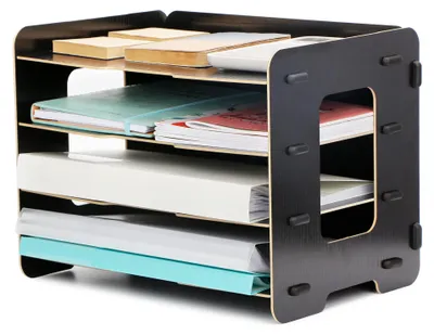 Productafbeelding van Houten Bureau Organizer met 4 Laagjes