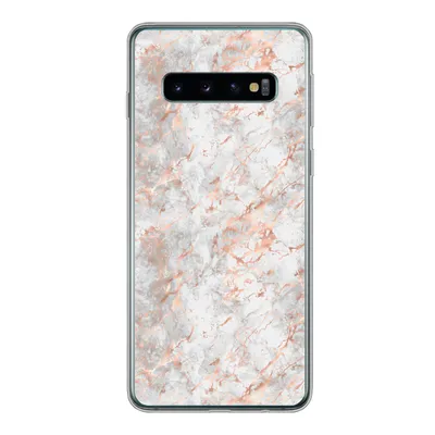 Produktbild von MuchoWow® Handyhülle Schutzhülle Hülle für Samsung Galaxy S10 Roségold - Marmor - Weiß - Gemustert Silikon Softcase Handy Hülle - Handytasche