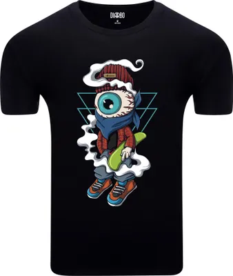 Obrázok produktu pre Diarbo pánske tričko so skateboardovou potlačou One Eye Skateboarder čierne veľkosť L