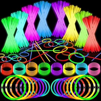 Immagine prodotto di Set di bastoncini luminosi Knicklichter, 200 pezzi, ideali per feste, decorazioni per bambini, Halloween, braccialetti e collane