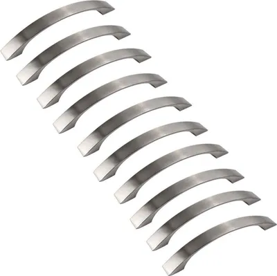 Produktbild von 10er Set Küchenschrankgriffe - Chrom - Gebürstetes Nickel Türgriffe Küchengriff Edelstahl Küchengriff Achsabstand 96mm
