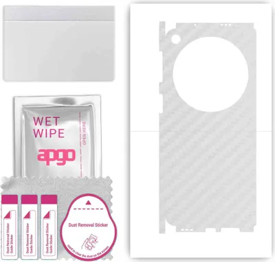 Produktbild von apgo Rückseite + Seiten Schutzfolie, Skin, kompatibel mit OnePlus Open, Hinten Displayschutzfolie aus Vinylfolie, kratzfest, einfache Montage - Transparenter Kohlenstoff