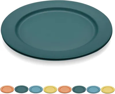 Obrázek produktu pro Kyraton 25cm talířů sada 8, odbouratelné plastové talíře pro děti a dospělé, lehké talíře bez BPA