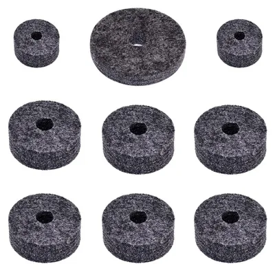 Image de Ensemble d'accessoires pour batterie, 18 pièces, feutre de remplacement noir, accessoires pour instruments de musique