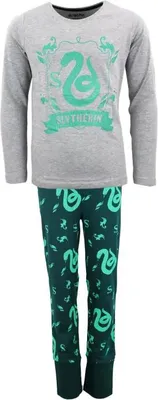 Produktbild von Harry Potter Gryffindor Slytherin Mädchen Schlafanzug Pyjama – Grün / 134/140