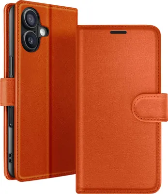 Produktbild von Zanaé, Klappetui iPhone 16 mit Kartenfächern & Magnetlasche, Orange