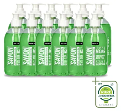 Productafbeelding van 12 x Sence Handzeep Verfrissende Aloë Vera - 500 ml - Grote verpakking - 12 stuks