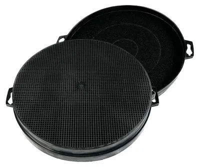 Two charcoal filters for a range hood.